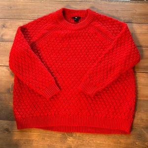 Oversized Red Knit H&M Sweater